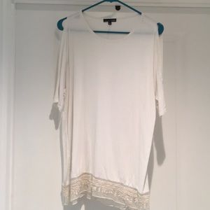 Open Sleeve Lace Bottom Top